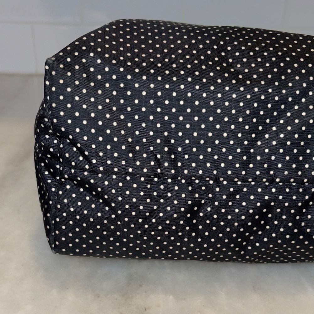 LeSportsac Purse Crossbody Shoulder Bag Black White Polka Dot Nylon - Picture 10 of 16